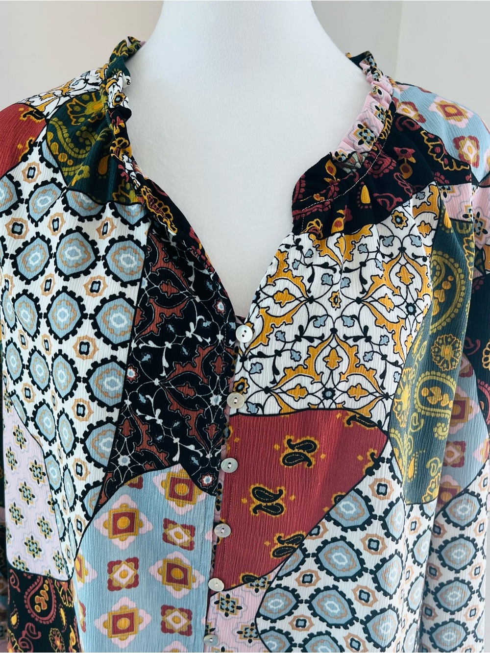 Tribal boho chic baked clay beautiful print mix size XL - Picture 3 of 10